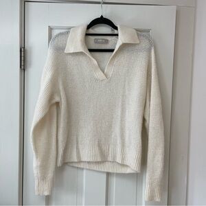 Everlane Cream V-Neck Sweater